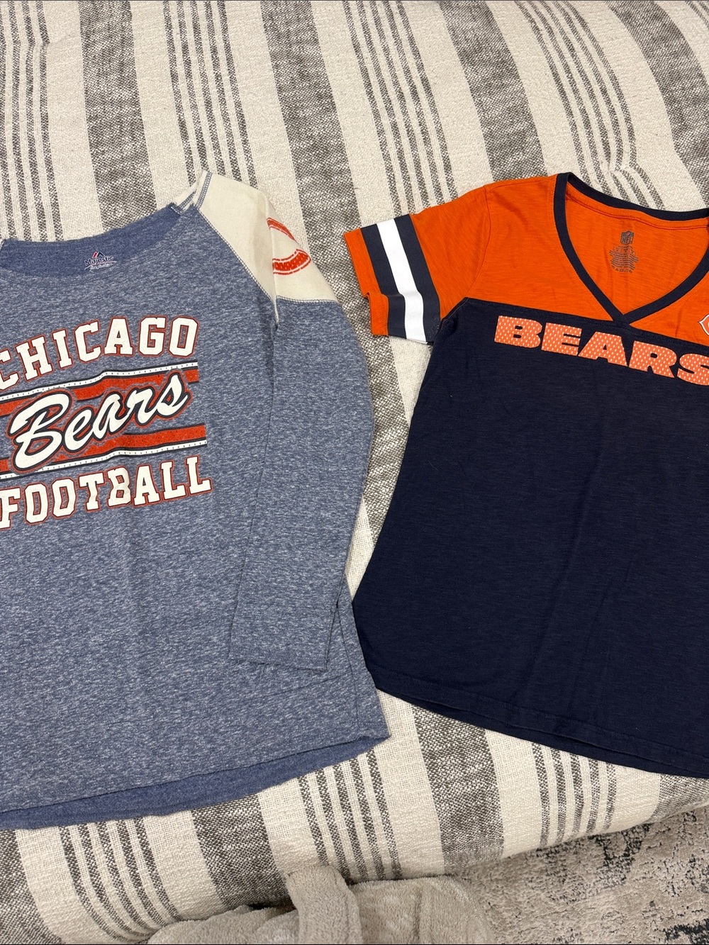 NFL Chicago Bears Women’s Navy and Orange Football Tops Pack